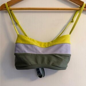 Prana Colorblock cross back Bikini Top